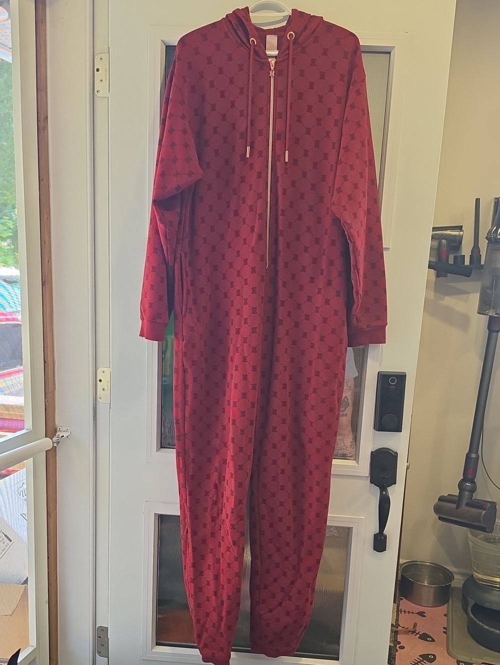 GAP Burgundy Hooded Zip Jumpsuit